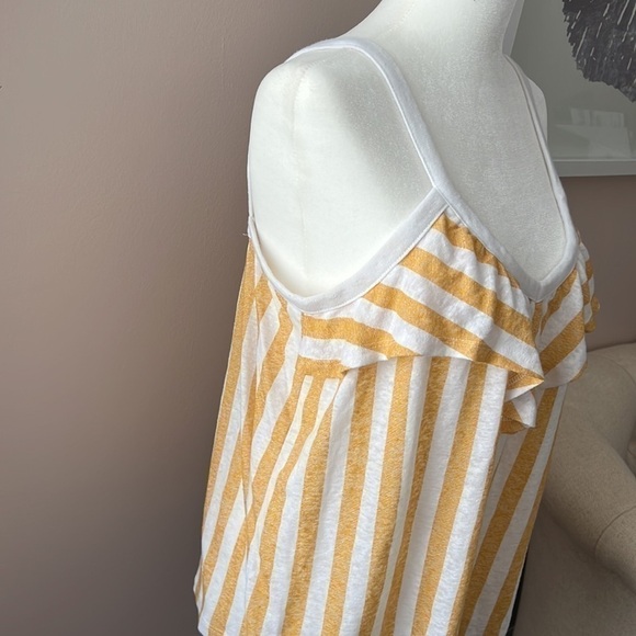 OLD Navy L Linen Yellow Striped Cami Blouse - Picture 3 of 6